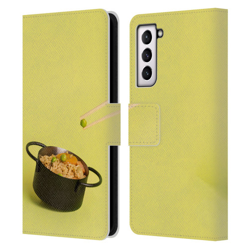 Pepino De Mar Foods Fried Rice Leather Book Wallet Case Cover For Samsung Galaxy S21 5G