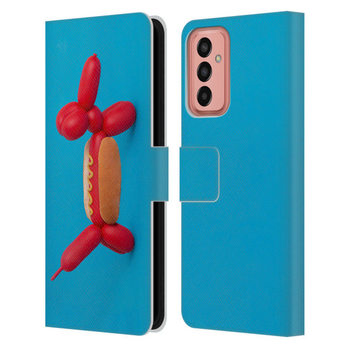 Pepino De Mar Foods Hotdog Leather Book Wallet Case Cover For Samsung Galaxy M13 (2022)