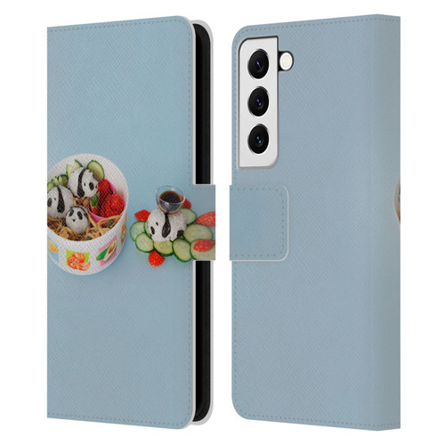 Pepino De Mar Foods Panda Rice Ball Leather Book Wallet Case Cover For Samsung Galaxy S22 5G