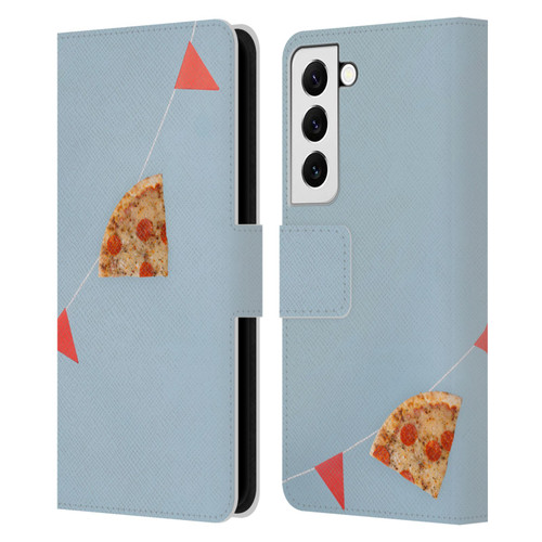 Pepino De Mar Foods Pizza Leather Book Wallet Case Cover For Samsung Galaxy S22 5G