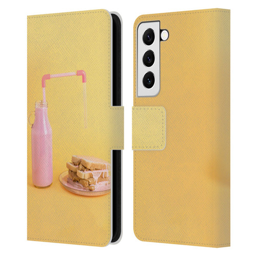 Pepino De Mar Foods Sandwich 2 Leather Book Wallet Case Cover For Samsung Galaxy S22 5G