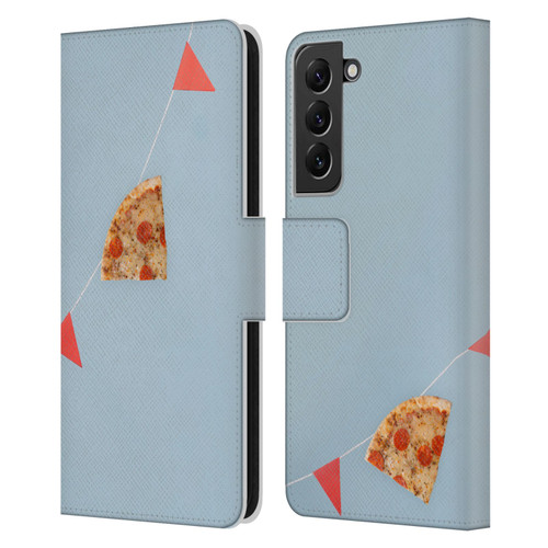 Pepino De Mar Foods Pizza Leather Book Wallet Case Cover For Samsung Galaxy S22+ 5G