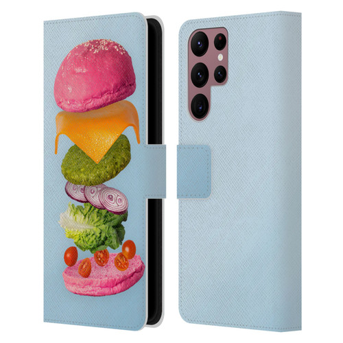 Pepino De Mar Foods Burger 2 Leather Book Wallet Case Cover For Samsung Galaxy S22 Ultra 5G