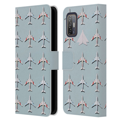 Pepino De Mar Patterns 2 Airplane Leather Book Wallet Case Cover For HTC Desire 21 Pro 5G