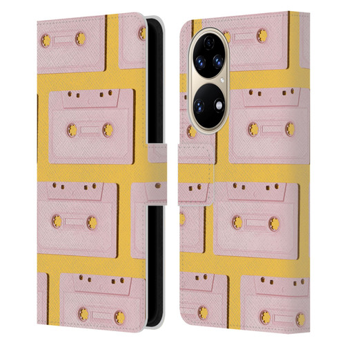 Pepino De Mar Patterns 2 Cassette Tape Leather Book Wallet Case Cover For Huawei P50