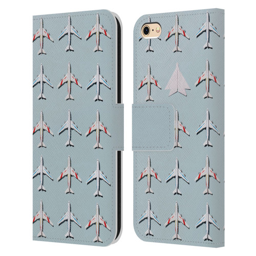 Pepino De Mar Patterns 2 Airplane Leather Book Wallet Case Cover For Apple iPhone 6 / iPhone 6s