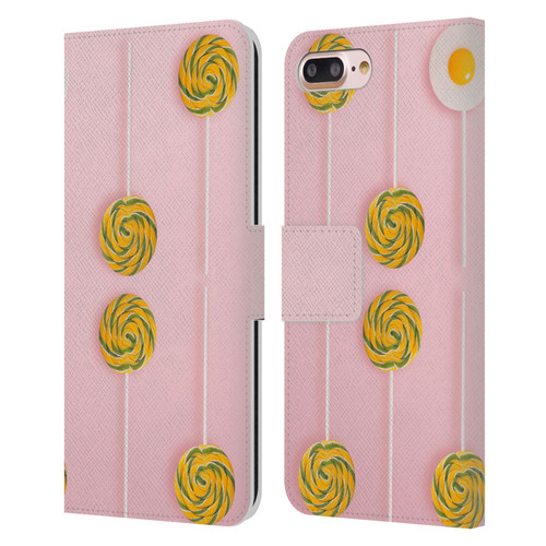 Pepino De Mar Patterns 2 Lollipop Leather Book Wallet Case Cover For Apple iPhone 7 Plus / iPhone 8 Plus