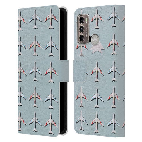 Pepino De Mar Patterns 2 Airplane Leather Book Wallet Case Cover For Motorola Moto G60 / Moto G40 Fusion