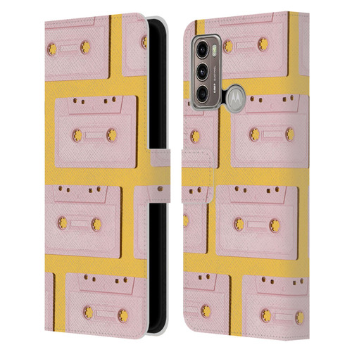 Pepino De Mar Patterns 2 Cassette Tape Leather Book Wallet Case Cover For Motorola Moto G60 / Moto G40 Fusion