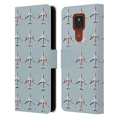 Pepino De Mar Patterns 2 Airplane Leather Book Wallet Case Cover For Motorola Moto E7 Plus