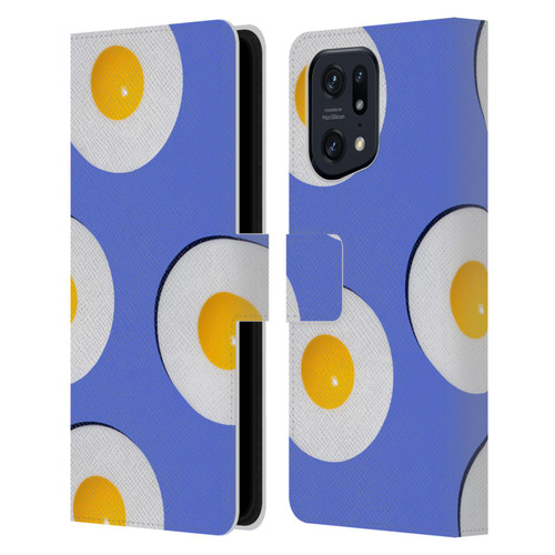 Pepino De Mar Patterns 2 Egg Leather Book Wallet Case Cover For OPPO Find X5 Pro