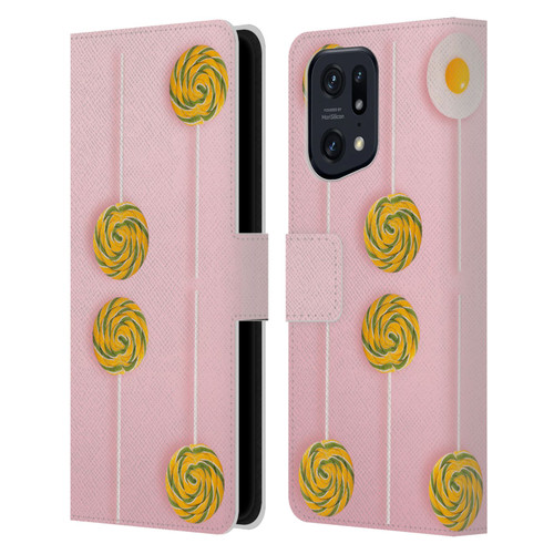 Pepino De Mar Patterns 2 Lollipop Leather Book Wallet Case Cover For OPPO Find X5 Pro