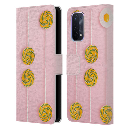 Pepino De Mar Patterns 2 Lollipop Leather Book Wallet Case Cover For OPPO A54 5G