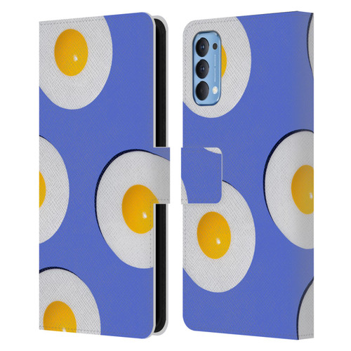 Pepino De Mar Patterns 2 Egg Leather Book Wallet Case Cover For OPPO Reno 4 5G