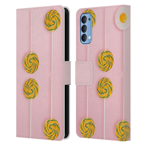 Pepino De Mar Patterns 2 Lollipop Leather Book Wallet Case Cover For OPPO Reno 4 5G