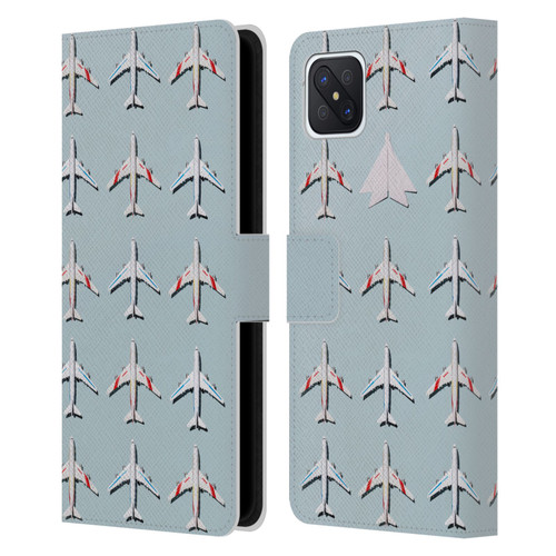 Pepino De Mar Patterns 2 Airplane Leather Book Wallet Case Cover For OPPO Reno4 Z 5G