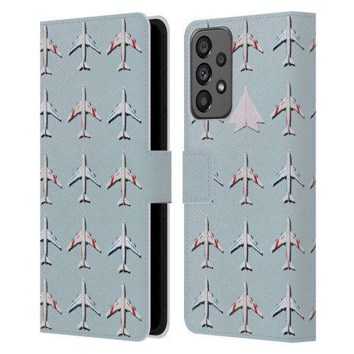 Pepino De Mar Patterns 2 Airplane Leather Book Wallet Case Cover For Samsung Galaxy A73 5G (2022)