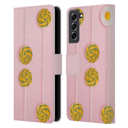 Pepino De Mar Patterns 2 Lollipop Leather Book Wallet Case Cover For Samsung Galaxy S21 FE 5G