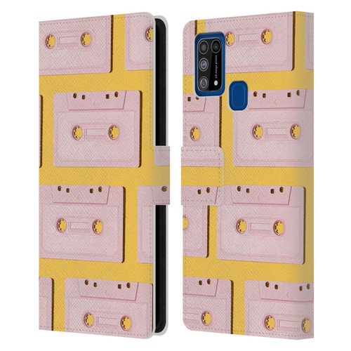 Pepino De Mar Patterns 2 Cassette Tape Leather Book Wallet Case Cover For Samsung Galaxy M31 (2020)