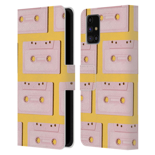 Pepino De Mar Patterns 2 Cassette Tape Leather Book Wallet Case Cover For Samsung Galaxy M31s (2020)
