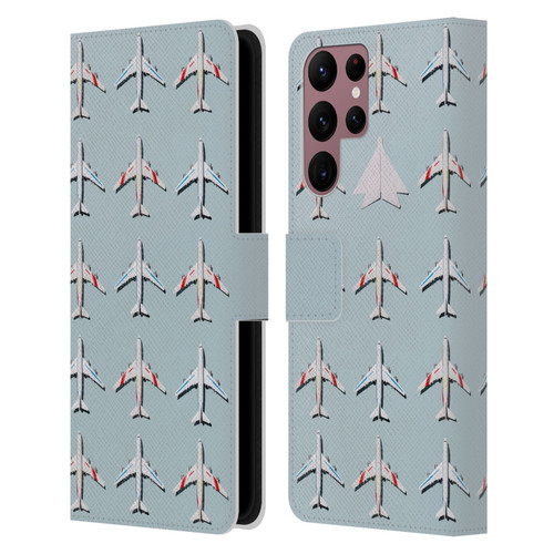 Pepino De Mar Patterns 2 Airplane Leather Book Wallet Case Cover For Samsung Galaxy S22 Ultra 5G