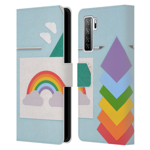Pepino De Mar Rainbow Art Leather Book Wallet Case Cover For Huawei Nova 7 SE/P40 Lite 5G