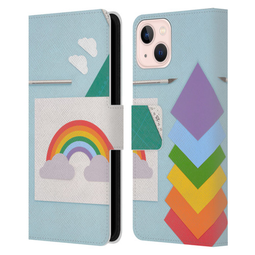 Pepino De Mar Rainbow Art Leather Book Wallet Case Cover For Apple iPhone 13