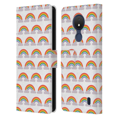 Pepino De Mar Rainbow Pattern Leather Book Wallet Case Cover For Nokia C21