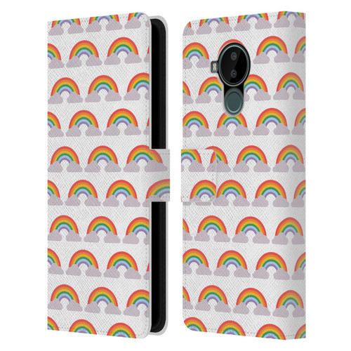Pepino De Mar Rainbow Pattern Leather Book Wallet Case Cover For Nokia C30