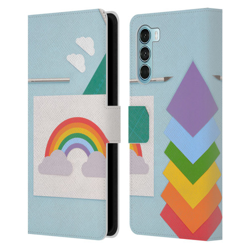 Pepino De Mar Rainbow Art Leather Book Wallet Case Cover For Motorola Edge S30 / Moto G200 5G