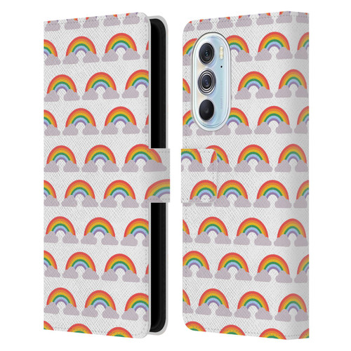 Pepino De Mar Rainbow Pattern Leather Book Wallet Case Cover For Motorola Edge X30