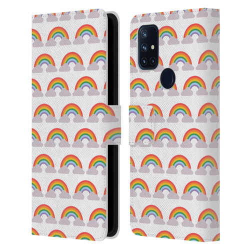 Pepino De Mar Rainbow Pattern Leather Book Wallet Case Cover For OnePlus Nord N10 5G