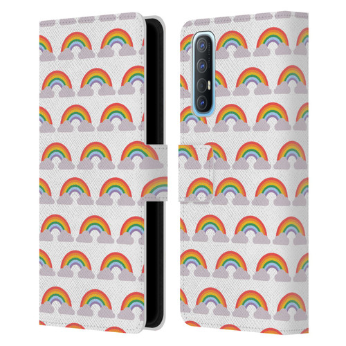 Pepino De Mar Rainbow Pattern Leather Book Wallet Case Cover For OPPO Find X2 Neo 5G