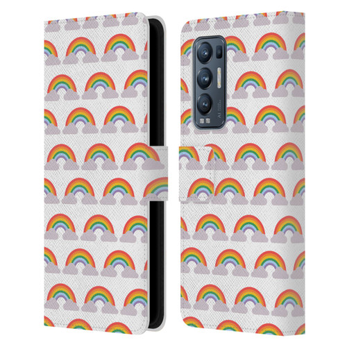 Pepino De Mar Rainbow Pattern Leather Book Wallet Case Cover For OPPO Find X3 Neo / Reno5 Pro+ 5G