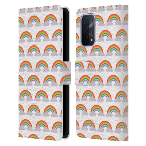 Pepino De Mar Rainbow Pattern Leather Book Wallet Case Cover For OPPO A54 5G