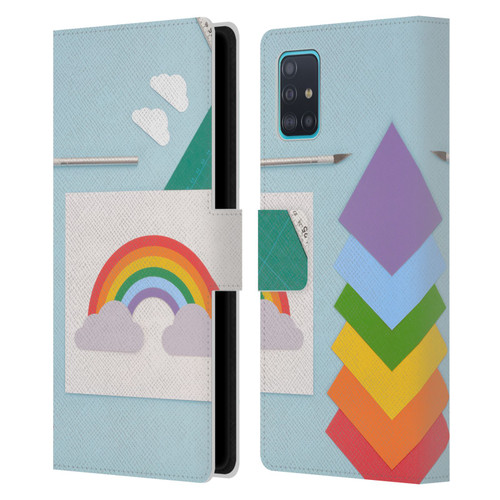 Pepino De Mar Rainbow Art Leather Book Wallet Case Cover For Samsung Galaxy A51 (2019)