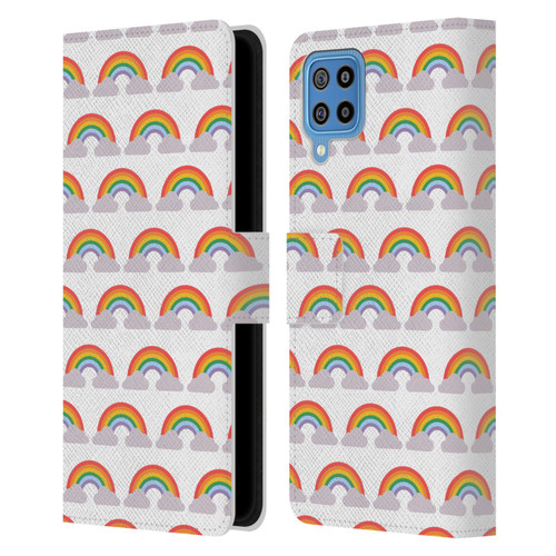 Pepino De Mar Rainbow Pattern Leather Book Wallet Case Cover For Samsung Galaxy F22 (2021)