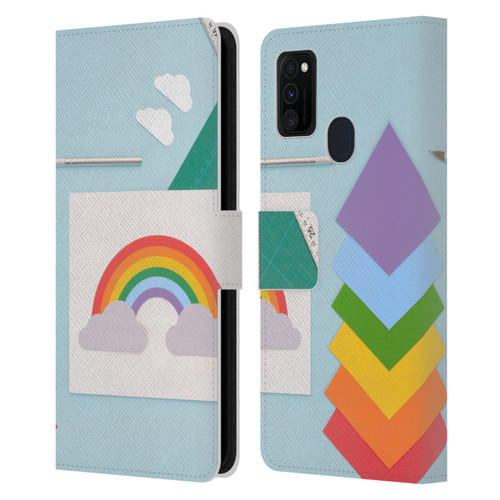 Pepino De Mar Rainbow Art Leather Book Wallet Case Cover For Samsung Galaxy M30s (2019)/M21 (2020)