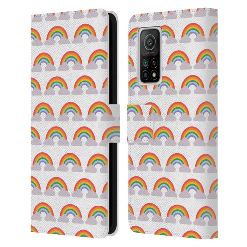 Pepino De Mar Rainbow Pattern Leather Book Wallet Case Cover For Xiaomi Mi 10T 5G