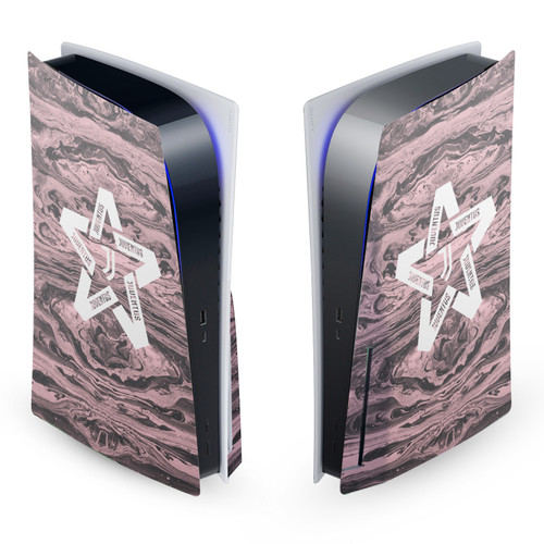 Juventus Football Club Art Black & Pink Marble Vinyl Sticker Skin Decal Cover for Sony PS5 Disc Edition Console
