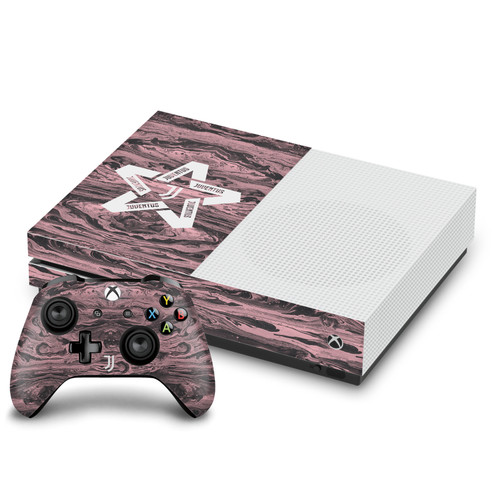 Juventus Football Club Art Black & Pink Marble Vinyl Sticker Skin Decal Cover for Microsoft One S Console & Controller