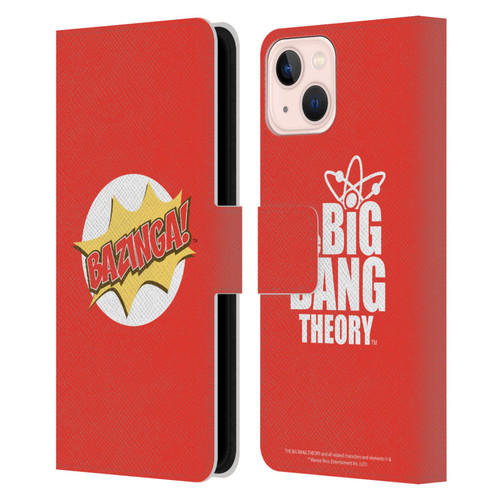 The Big Bang Theory Bazinga Pop Art Leather Book Wallet Case Cover For Apple iPhone 13