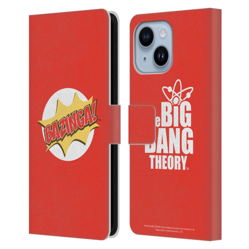 The Big Bang Theory Bazinga Pop Art Leather Book Wallet Case Cover For Apple iPhone 14 Plus