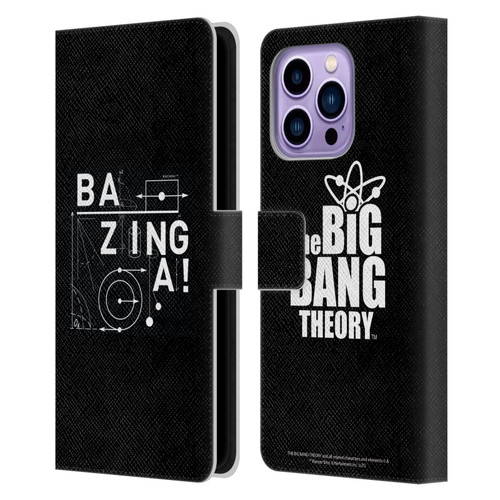 The Big Bang Theory Bazinga Physics Leather Book Wallet Case Cover For Apple iPhone 14 Pro Max
