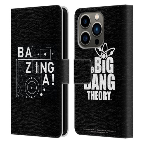 The Big Bang Theory Bazinga Physics Leather Book Wallet Case Cover For Apple iPhone 14 Pro