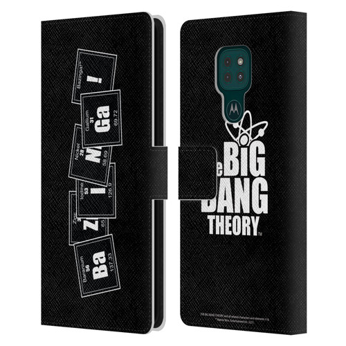 The Big Bang Theory Bazinga Elements Leather Book Wallet Case Cover For Motorola Moto G9 Play