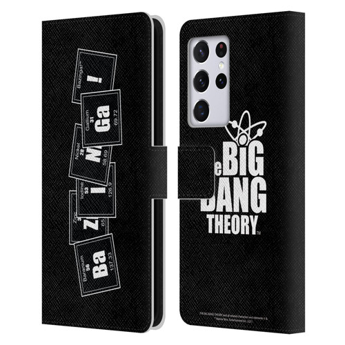 The Big Bang Theory Bazinga Elements Leather Book Wallet Case Cover For Samsung Galaxy S21 Ultra 5G