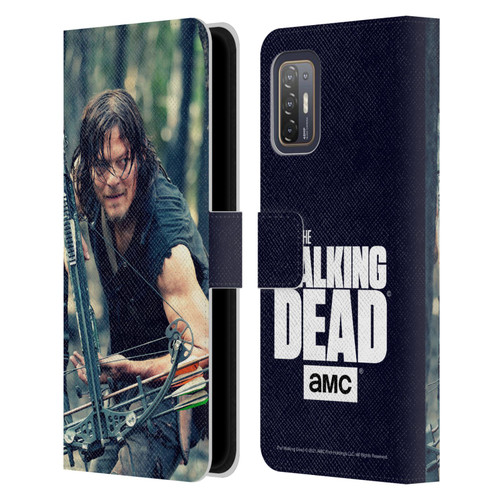 AMC The Walking Dead Daryl Dixon Lurk Leather Book Wallet Case Cover For HTC Desire 21 Pro 5G