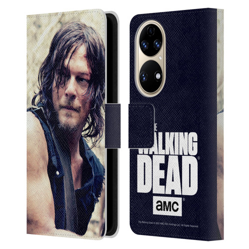 AMC The Walking Dead Daryl Dixon Half Body Leather Book Wallet Case Cover For Huawei P50