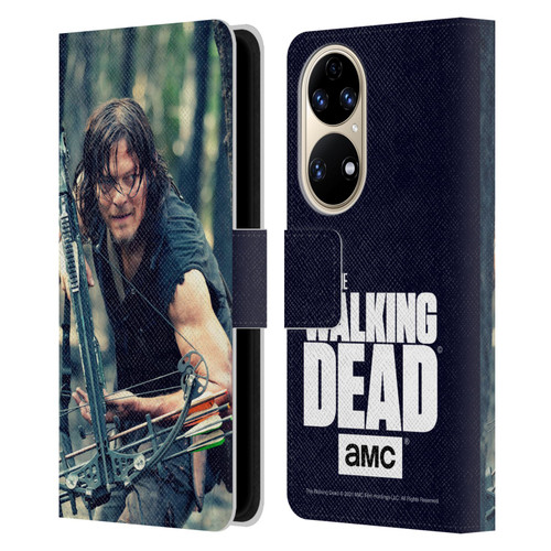 AMC The Walking Dead Daryl Dixon Lurk Leather Book Wallet Case Cover For Huawei P50